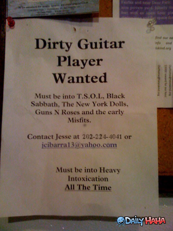 Dirty Guitar Player funny picture
