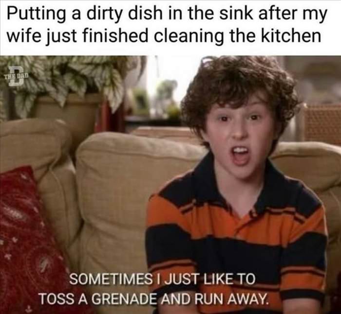 dishes in the sink