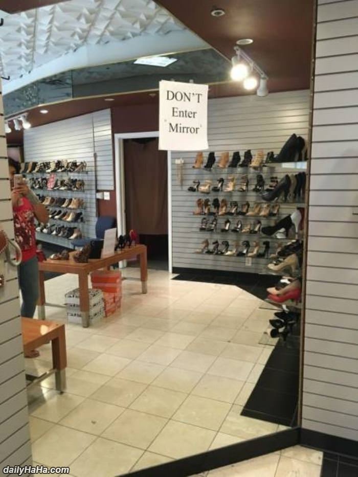 do not enter mirror funny picture