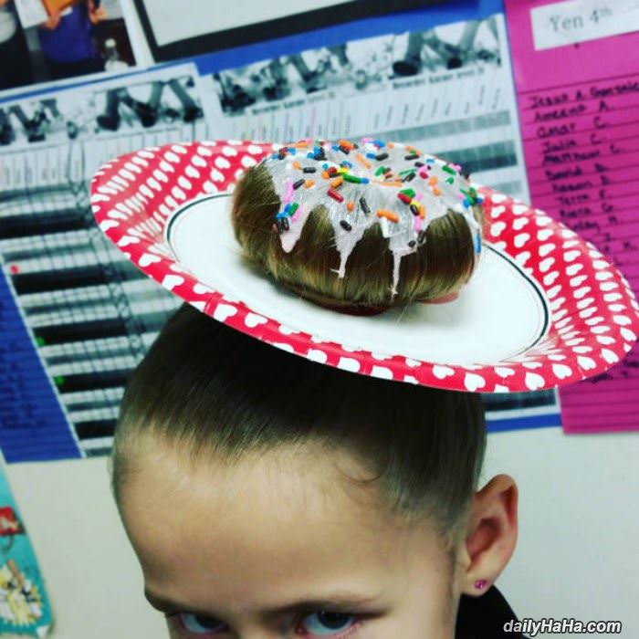 donut hair funny picture