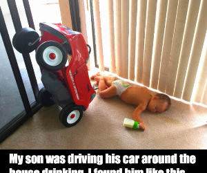 Drinking While Driving Accident funny picture