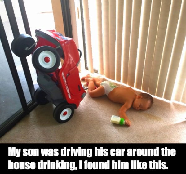 Drinking While Driving Accident funny picture