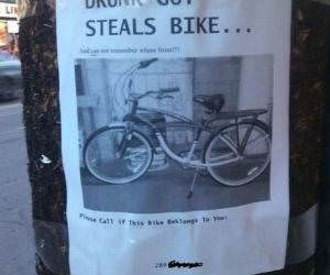 Drunk Guy Steals Bike funny picture