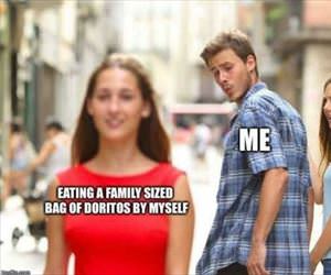 eating some doritos