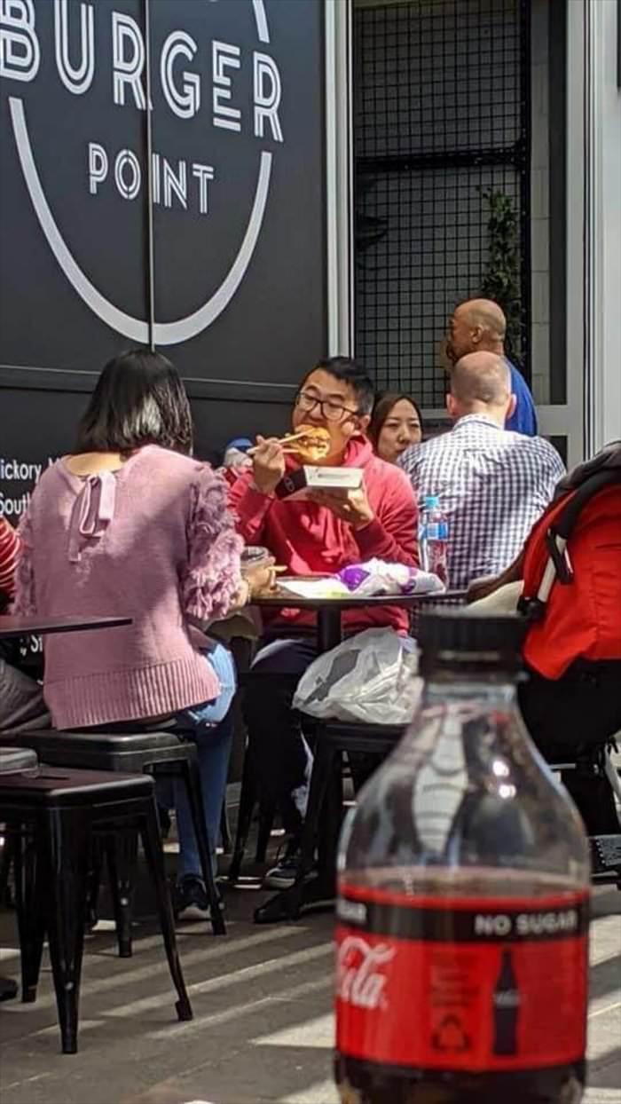 eating with chopsticks