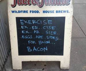Exercise Food Sign funny picture