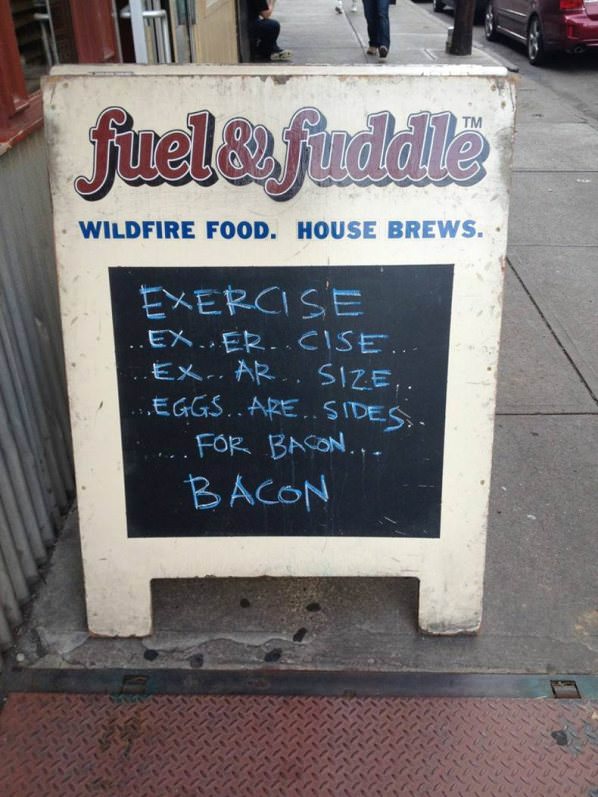 Exercise Food Sign funny picture