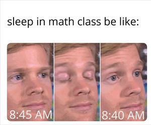 falling asleep in math