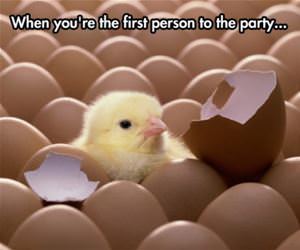 first person to the party funny picture