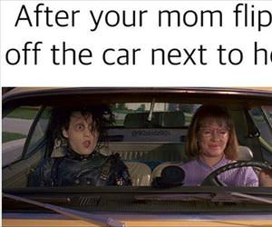 flipping off the next car