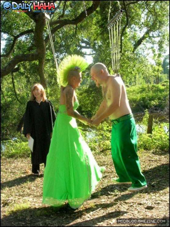 Hanging around wedding