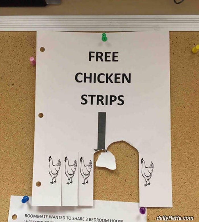 free chicken strips funny picture