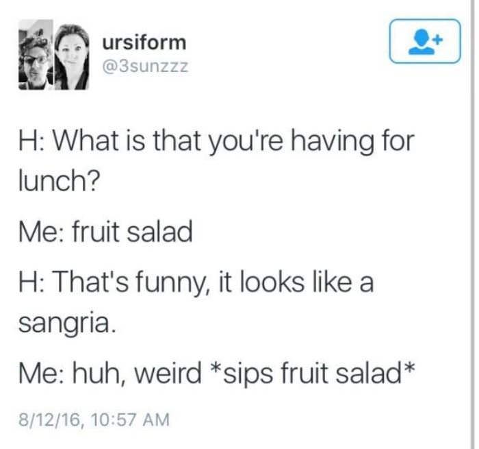 fruit salad for lunch funny picture
