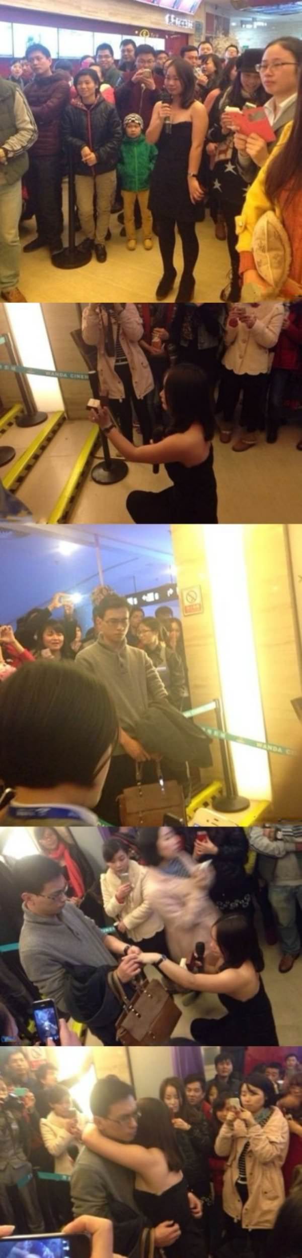 Girl Proposes to Boyfriend funny picture