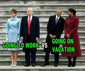 going to work vs going on vacation funny picture