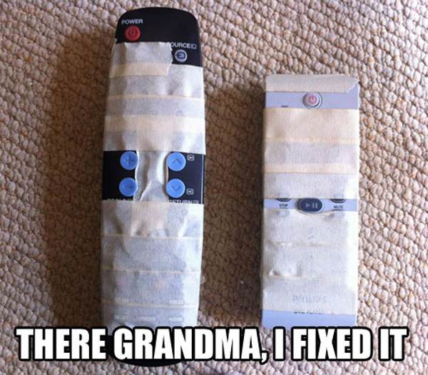 Grandma Friendly Remote funny picture