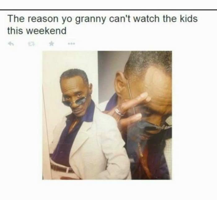 granny cant watch the kids funny picture