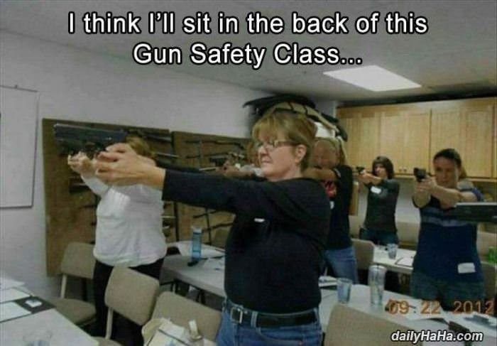 gun safety class funny picture