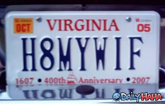 H8MYWIF liscence plate.