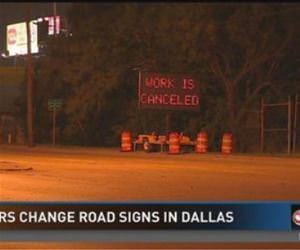 hackers change road sign funny picture