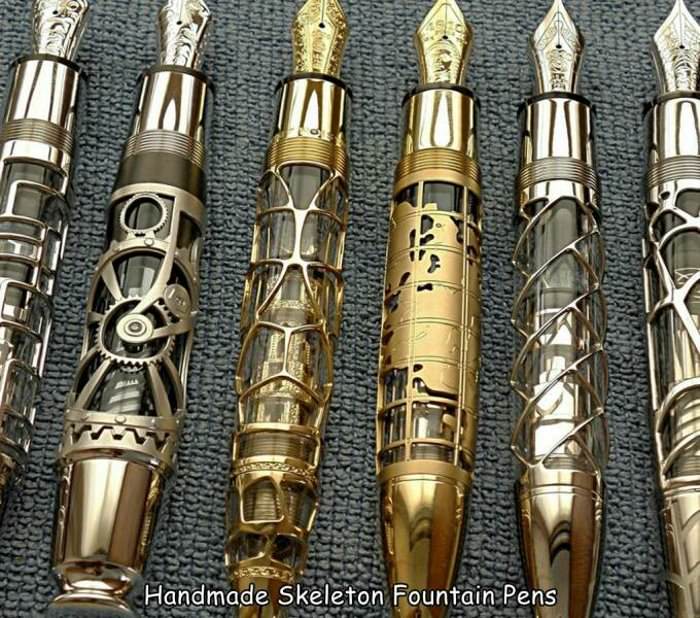 handmade skelaton fountain pens