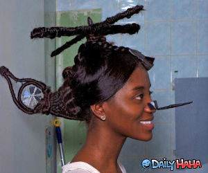 Helicopter Hair Funny Picture