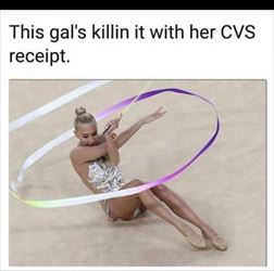 her CVS receipt