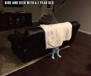 hide and seek with a 1 year old funny picture