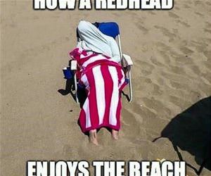 how redheads enjoy the beach funny picture