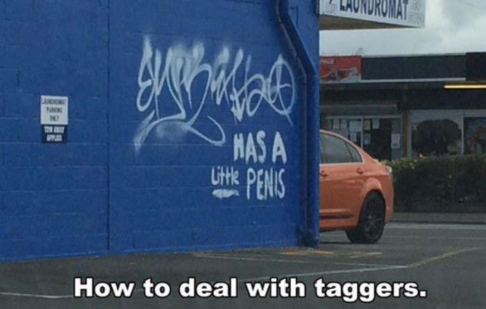 how to deal with taggers funny picture