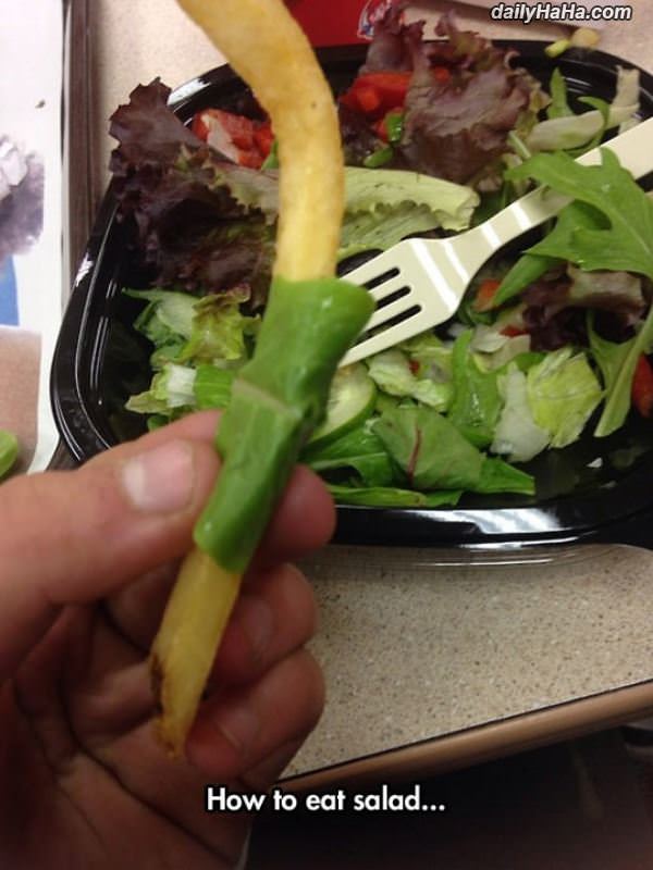 how to eat a salad funny picture