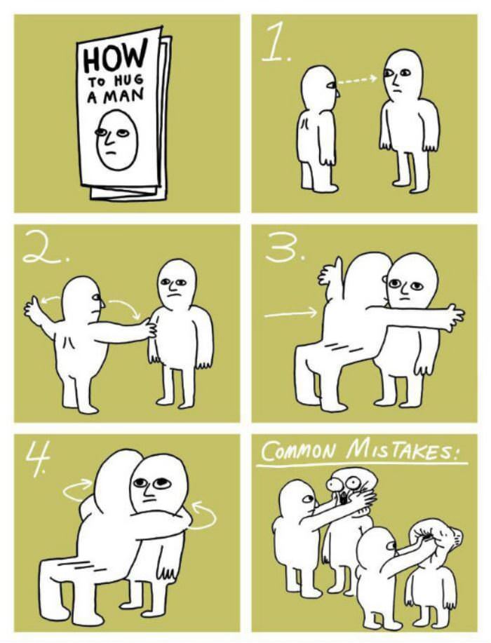 how to hug a man funny picture