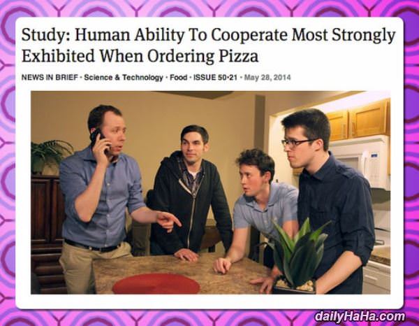 human cooperation study funny picture