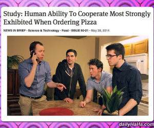 human cooperation study funny picture