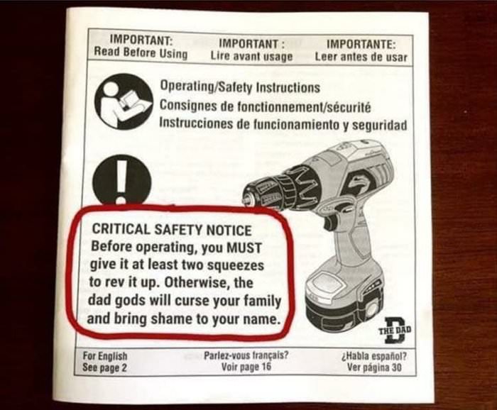 important safety warning