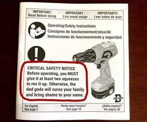 important safety warning