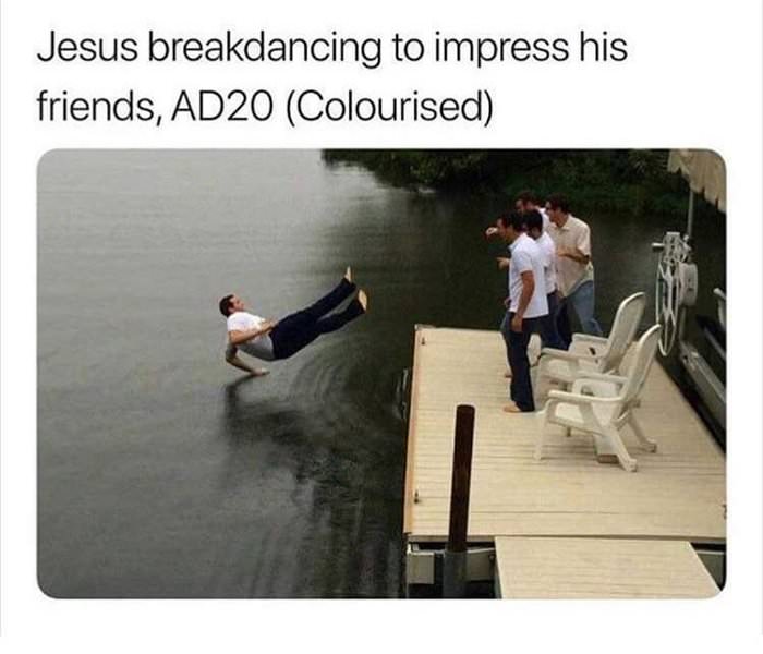 jesus doing some breakdancing