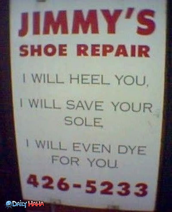 Jimmys Shoe Repair funny picture