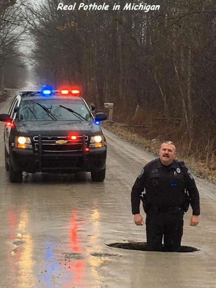 just a real pothole in michigan