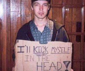 Kick myself sign