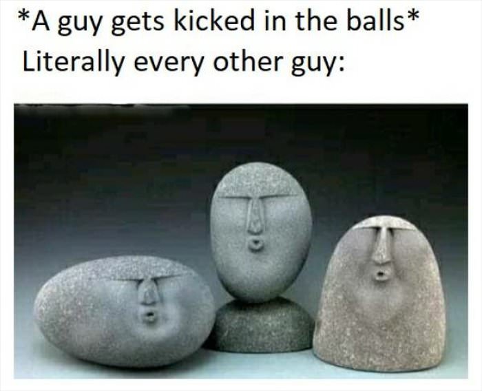 kicked in the balls