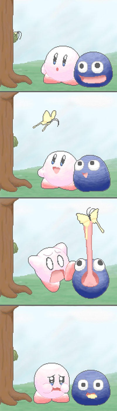 Kirby makes a sad