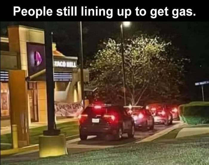 lining up for gas