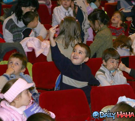 Little man giving the bird