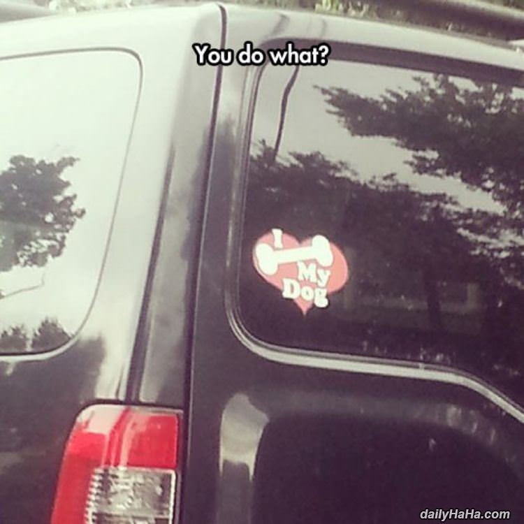 loves his dog funny picture