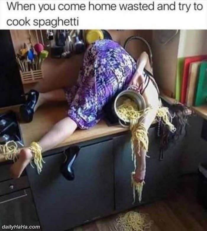 making some spaghetti funny picture