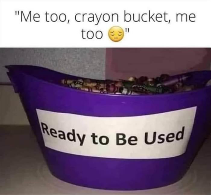 me too crayon bucket
