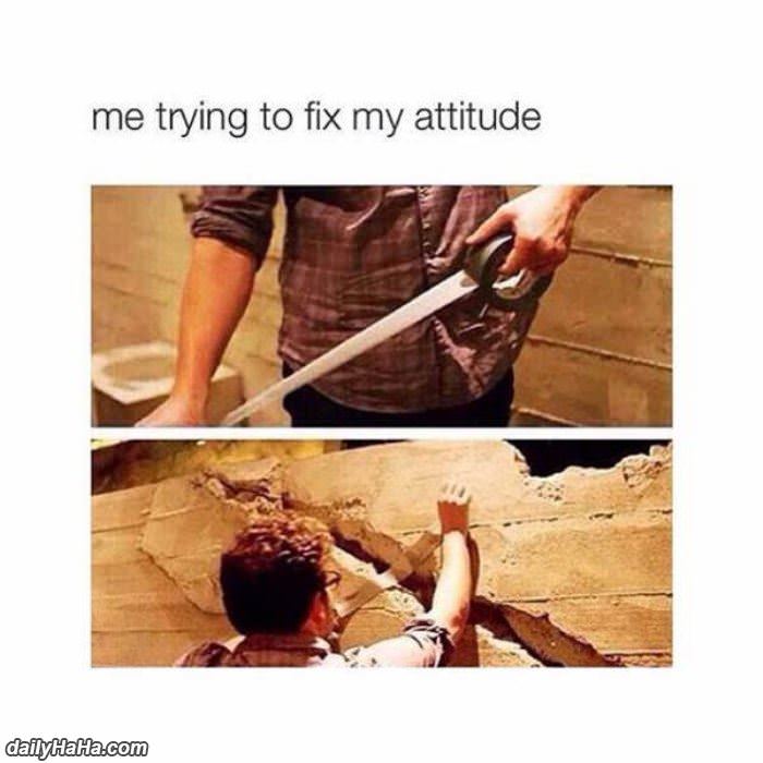 me trying to fix my attitude funny picture