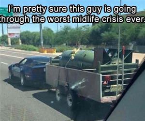midlife crisis in action funny picture