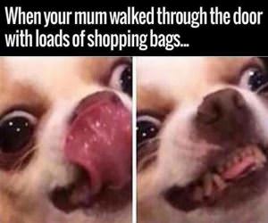 mom is home with lots of shopping bags